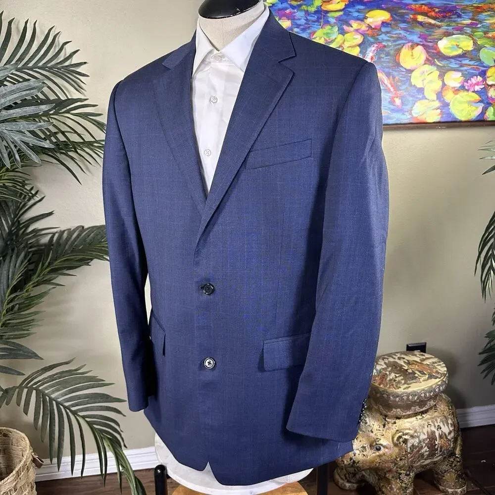 Michael Kors Men 42L sport coat blazer Wool Tone/Tone Glenn Plaid